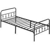 Zložljiv posteljni okvir 90×200 cm, črn, kovinska postelja, višina 82,5 cm, kovinski okvir za vzmetnico, za spalnico in sobo za goste, (5000493303)