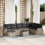 Maison Chic Seti vrtnega pohištva - Vrtna garnitura - Vrtni pohištvo set 9-delna z blazinami sv. siv poli ratan, (21807825) | Shoptok.si