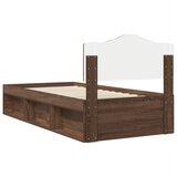  Krevetna konstrukcija s uzglavljem Smeđi hrast 90 x 200 cm | shoptok.hr