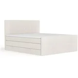 Bež boxspring krevet s prostorom za odlaganje 200x200 cm Bergamo –