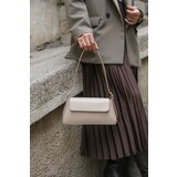 Madamra Beige Women's Simple Design Clamshell Handbag Cene