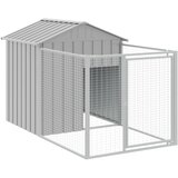  Kućica za pse s krovom svjetlosiva 117 x 1017 x 123 cm čelična | shoptok.hr