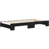  Dnevni krevet na razvlačenje s madracima crni 100x200 cm baršun | shoptok.hr