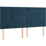 Maison Chic Posteljno vzglavje - Vzglavna omarica 4 kosa temno moder 100x5x78/88 cm žamet, (22077600) Cene