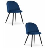 Brandless Stol BELLO - mornarsko modri žamet / črne noge x 2, (22044100) | Shoptok.si
