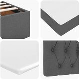 vidaXL Otomanski posteljni okvir z vzmetnicami siv 200x200 cm blago | Shoptok.si