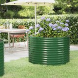 vidaXL Vrtna sadilica od čelika obloženog prahom 100x100x68 cm zelena | shoptok.hr