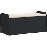  Klupa za pohranu s jastukom crna 115 x 51 x 52 cm od poliratana | shoptok.hr