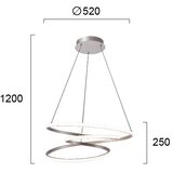  LED luster na sajli CORT LED/40W/230V srebrni | Eponuda.com