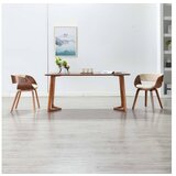  Jedilni stoli 2 kosa krem ukrivljen les in umetno usnje | Shoptok.si