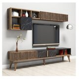 Hanah home set nameštaja za dnevnu sobu Milano - orah, crna | Eponuda.com