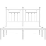  Metalni okvir za krevet s uzglavljem bijeli 135x190 cm | shoptok.hr