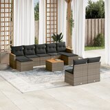  10-dijelni set vrtnih sofa od poliratana s jastucima sivi | shoptok.hr