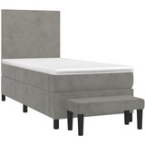 Box spring krevet s madracem svjetlosivi 100x200 cm baršunasti | shoptok.hr