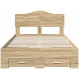  Krevetna konstrukcija s ladicama Sonoma hrast 135 x 190 cm | shoptok.hr