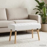  Klupa s utorima Bijela 80 x 40 x 46 cm Tkanina | Eponuda.ba