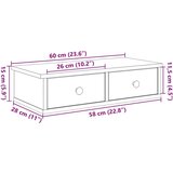 vidaXL Stenska polica s predali dimljen hrast 60x28x15 cm inž. les | Shoptok.si