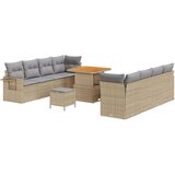  11-dijelni vrtni kauč set s jastučićima bež poli ratana akacije set od 3 dijela za vrt s jastučićima bež poli ratana akacije | shoptok.hr