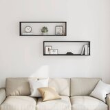 Zidne kockaste police 2 kom crni hrast 100x15x30 cm | Eponuda.com