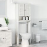 vidaXL Kabinetska WC Bijela 60 x 27 x 161 cm Masivna borovina | shoptok.hr