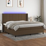  box spring s madracem LED tamnosmeđi 200x200 cm tkanina | shoptok.hr