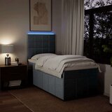 vidaXL Box spring postelja z vzmetnico svetlo siva 80x200 cm blago | Shoptok.si