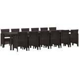 vidaXL 13-delni vrtni jedilni set s blazinami rjava poli ratan, vrtna miza rjava 200x100x73 cm poli ratan, vrtna miza rjava 150x100x73 cm poli ratan, vrtne stole s blazinami 4 kosa rjava poli ratan Cene
