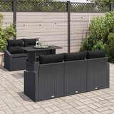  Garnitura za vrt Set od 6 Crna Ratan Poliester | shoptok.hr