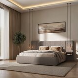 MESONICA Svjetlo smeđi tapecirani bračni krevet s podnicom 140x200 cm Fioro – | shoptok.hr