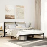 Maison Chic Kovinski Posteljni okvir - Dvoposteljna postelja - Zakonska postelja brez vzmetnice sonoma hrast 140x200 cm, (21694783) | Shoptok.si