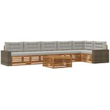  Set vanjskih sofa 7 pcs Prirodna i svjetlosiva 79 x 79 x 37 cm | shoptok.hr