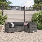 Maison Chic Seti vrtnega pohištva - Vrtna garnitura - Vrtni pohištvo set 4-delna z blazinami siv poli ratan, (21818049) | Shoptok.si