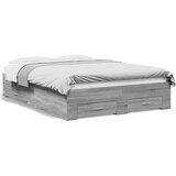  Okvir za krevet s ladicama boja sivog hrasta 120x190 cm drveni | shoptok.hr