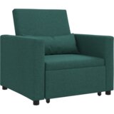  3-v-1 Enosobni Raztegljiv Stolek Temno Zeleno Tkanino | Shoptok.si
