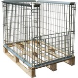 ratioform Mrežasti natični okvir za EUR zamenljivo paleto, z loputo na 1 sprednji steni, uporabna višina 850 mm | Shoptok.si