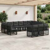  Set vanjskih sofa Crna i tamno siva Poliester | shoptok.hr