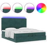 vidaXL Otomanski posteljni okvir z vzmetnicami zelen 200x200cm žamet, (22054089) | Shoptok.si