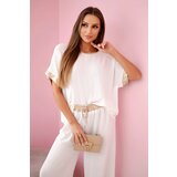 Kesi Włoski Viscose set with golden trim ecru | Shoptok.si