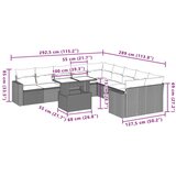  11-dijelni set vrtnih sofa od poliratana s jastucima bež | shoptok.hr