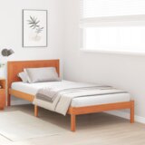  Krevetni okvir vosak smeđi Čvrsto borovo drvo Jedan Izdržljiv | shoptok.hr