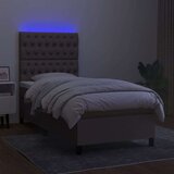  Krevet box spring s madracem LED smeđesivi 80 x 200 cm tkanina | shoptok.hr