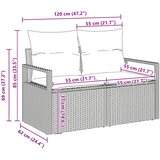  Set sofe s jastukom 8 pcs Smeđa i crvena poliratan | shoptok.hr