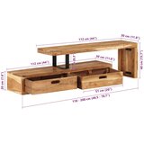 TV stalak (118-200) x 30 x 40 cm Masivno drvo akacije | Eponuda.com