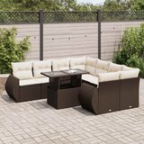 9-dijelni set vrtnih sofa s jastucima poliratan smeđi | shoptok.hr