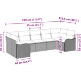  7-dijelni vrtni kauč set s jastucima crni poli ratan | shoptok.hr