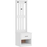 vidaXL Drevo za dvorano "SANDENS" bela 45x40x159,5 cm masivni les bora | Shoptok.si