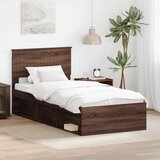  Okvir za krevet s uzglavljem Smeđi hrast 90 x 200 cm | shoptok.hr