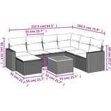  8-dijelni set vrtnih sofa od poliratana s jastucima sivi | shoptok.hr