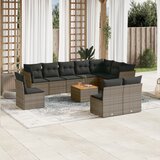  The Living Store Vrtna sedežna garnitura 11-delna z blazinami siv poli ratan - Vrtna Sedežna Garniture, (21477402) | Shoptok.si