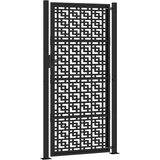  Vrtna vrata crna 100x200 cm čelična križna konstrukcija | shoptok.hr